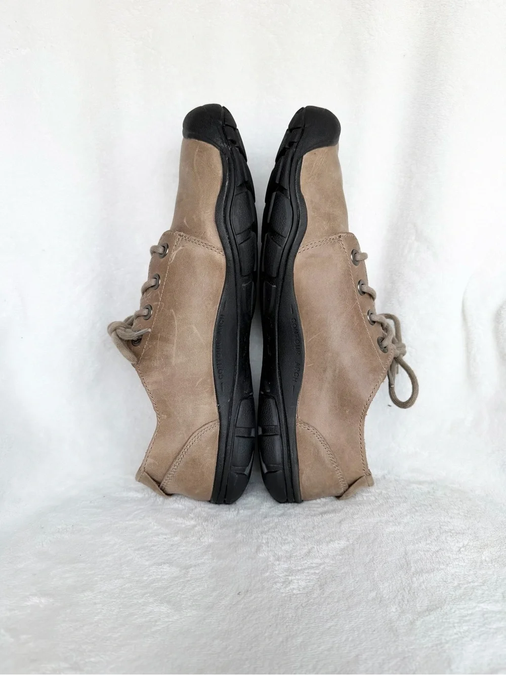 Keen Men's Casual Lace-Up Loafers in Taupe with Black Soles Size 11